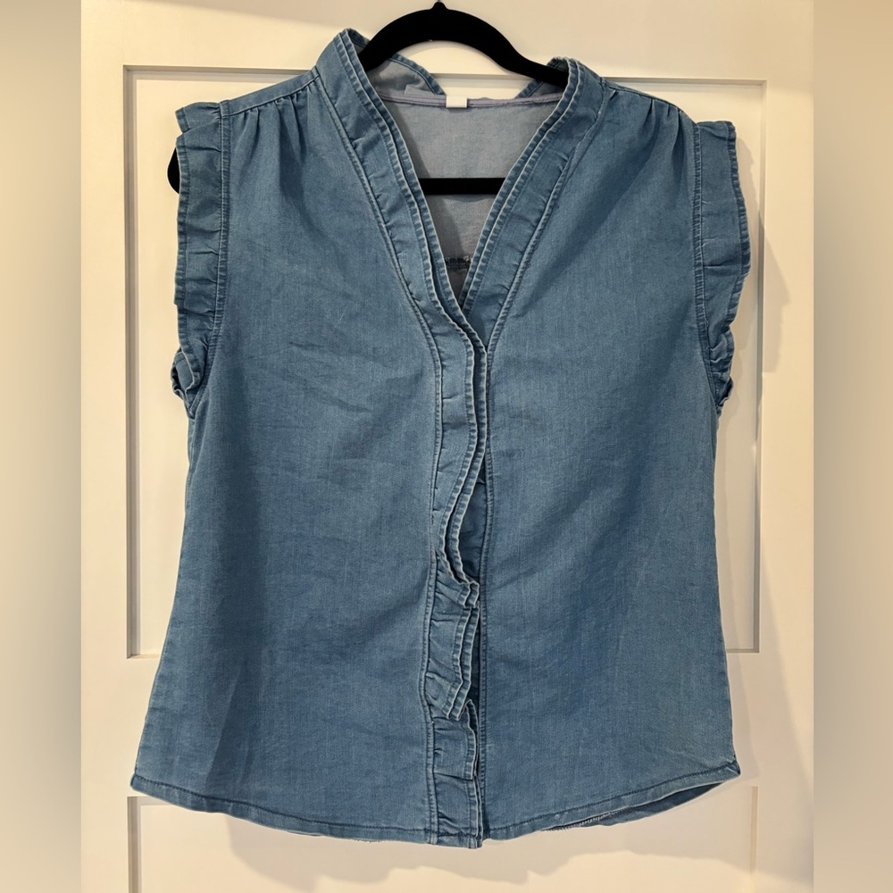 Chambray Blue Sleeveless Top